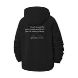 Witty Quote Unisex Full-Zip Printed Waterproof Hooded Windbreaker