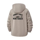 Motivational Work Harder Unisex Full-Zip Printed Waterproof Hooded Windbreaker