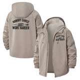 Motivational Work Harder Unisex Full-Zip Printed Waterproof Hooded Windbreaker