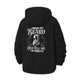 Beard Humor Unisex Full-Zip Printed Waterproof Hooded Windbreaker