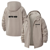 Bite Me Unisex Full-Zip Printed Waterproof Hooded Windbreaker