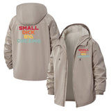 Small Dick Big Dreams Unisex Full-Zip Printed Waterproof Hooded Windbreaker