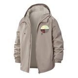 Mathematical Diagram Unisex Full-Zip Printed Waterproof Hooded Windbreaker