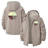 Mathematical Diagram Unisex Full-Zip Printed Waterproof Hooded Windbreaker