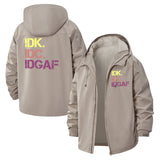 Attitude Statement Unisex Full-Zip Printed Waterproof Hooded Windbreaker