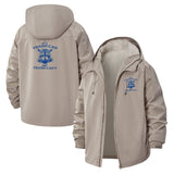 Motivational Trash Can Unisex Full-Zip Printed Waterproof Hooded Windbreaker