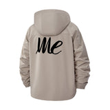Handwritten Typography Unisex Full-Zip Printed Waterproof Hooded Windbreaker
