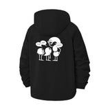 Funny Cartoon Speech Bubble Unisex Full-Zip Printed Waterproof Hooded Windbreaker
