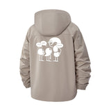 Funny Cartoon Speech Bubble Unisex Full-Zip Printed Waterproof Hooded Windbreaker