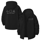 Rock Paper Scissors Unisex Full-Zip Printed Waterproof Hooded Windbreaker