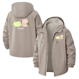 Cute Cat Sushi Unisex Full-Zip Printed Waterproof Hooded Windbreaker