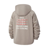 Military Humor Unisex Full-Zip Printed Waterproof Hooded Windbreaker