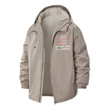 Military Humor Unisex Full-Zip Printed Waterproof Hooded Windbreaker