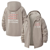 Military Humor Unisex Full-Zip Printed Waterproof Hooded Windbreaker