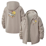 Cute Coder Unisex Full-Zip Printed Waterproof Hooded Windbreaker