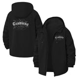 Rose Script Unisex Full-Zip Printed Waterproof Hooded Windbreaker
