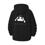 Minimal Portrait Unisex Full-Zip Printed Waterproof Hooded Windbreaker