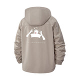 Minimal Portrait Unisex Full-Zip Printed Waterproof Hooded Windbreaker