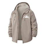 Minimal Portrait Unisex Full-Zip Printed Waterproof Hooded Windbreaker