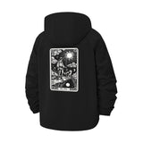 Tarot Card Illustration Unisex Full-Zip Printed Waterproof Hooded Windbreaker