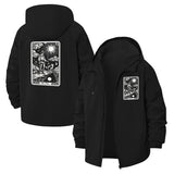 Tarot Card Illustration Unisex Full-Zip Printed Waterproof Hooded Windbreaker
