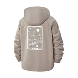 Tarot Card Illustration Unisex Full-Zip Printed Waterproof Hooded Windbreaker