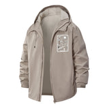 Tarot Card Illustration Unisex Full-Zip Printed Waterproof Hooded Windbreaker