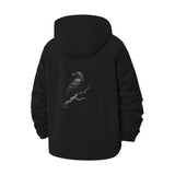 Raven on Branch Unisex Full-Zip Printed Waterproof Hooded Windbreaker