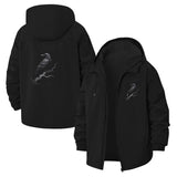 Raven on Branch Unisex Full-Zip Printed Waterproof Hooded Windbreaker
