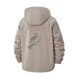 Raven on Branch Unisex Full-Zip Printed Waterproof Hooded Windbreaker