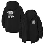 Funny Quote Unisex Full-Zip Printed Waterproof Hooded Windbreaker