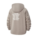 Funny Quote Unisex Full-Zip Printed Waterproof Hooded Windbreaker