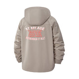Funny Memory Quote Unisex Full-Zip Printed Waterproof Hooded Windbreaker
