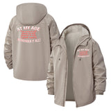 Funny Memory Quote Unisex Full-Zip Printed Waterproof Hooded Windbreaker