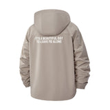 Leave Me Alone Unisex Full-Zip Printed Waterproof Hooded Windbreaker