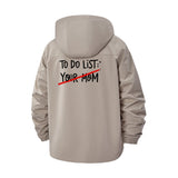 Ironic To-Do List Unisex Full-Zip Printed Waterproof Hooded Windbreaker
