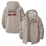 Ironic To-Do List Unisex Full-Zip Printed Waterproof Hooded Windbreaker