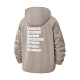 Periodic Table Elements Unisex Full-Zip Printed Waterproof Hooded Windbreaker