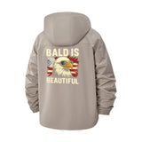 Bald Eagle Patriot Unisex Full-Zip Printed Waterproof Hooded Windbreaker