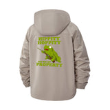 Funny Frog Meme Unisex Full-Zip Printed Waterproof Hooded Windbreaker