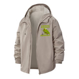 Funny Frog Meme Unisex Full-Zip Printed Waterproof Hooded Windbreaker