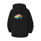 Retro Paper Airplane Unisex Full-Zip Printed Waterproof Hooded Windbreaker