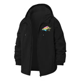 Retro Paper Airplane Unisex Full-Zip Printed Waterproof Hooded Windbreaker