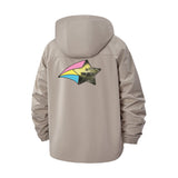 Retro Paper Airplane Unisex Full-Zip Printed Waterproof Hooded Windbreaker
