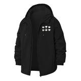 Coffee Drinks Motif Unisex Full-Zip Printed Waterproof Hooded Windbreaker