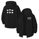 Coffee Drinks Motif Unisex Full-Zip Printed Waterproof Hooded Windbreaker