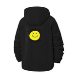 Smiley Face I Talk To Strangers Unisex Full-Zip Printed Waterproof Hooded Windbreaker