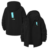 Minimalist Exclamation Mark Unisex Full-Zip Printed Waterproof Hooded Windbreaker