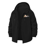 Cartoon Cow Unisex Full-Zip Printed Waterproof Hooded Windbreaker