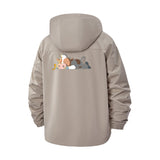 Cartoon Cow Unisex Full-Zip Printed Waterproof Hooded Windbreaker